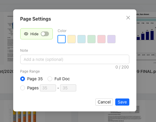 Edit Page Item Window